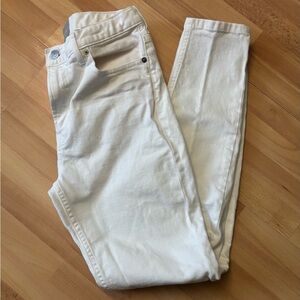Everlane The High Rise Skinny Jean Womens Sz 29 TALL White Denim Stretch Classic